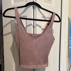 Ribbed V-Neck Camisole in Mauve